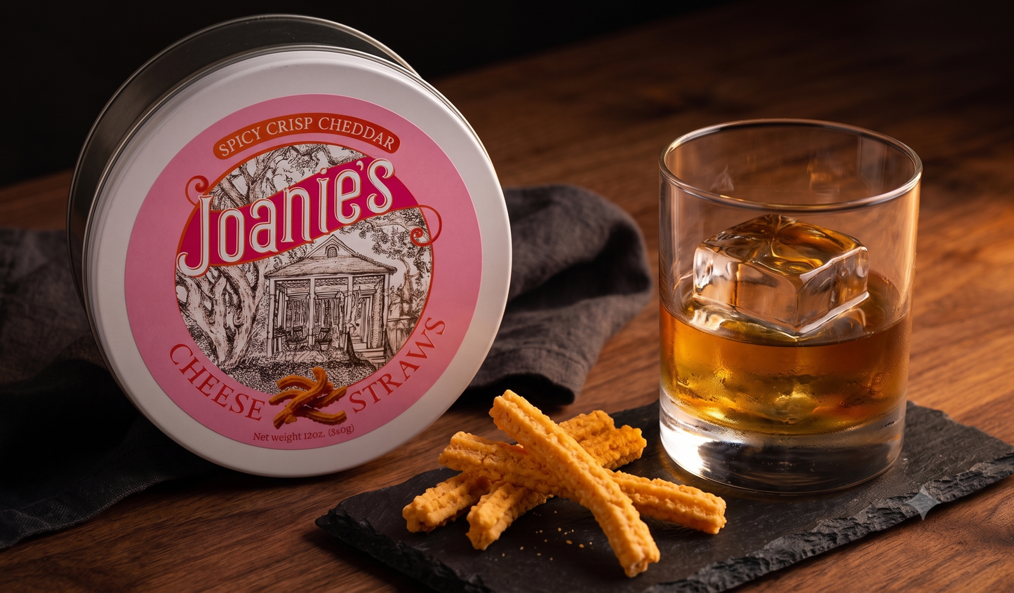 Spicy Cheddar Cheese Straws Gift Tin — Sharp Cheddar & Cayenne (12 oz)
