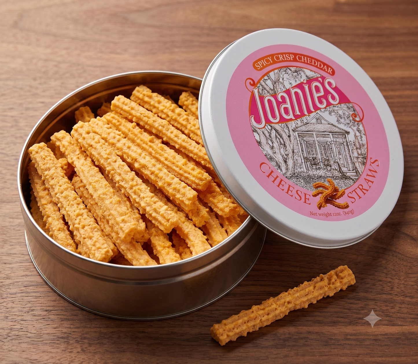 Spicy Cheddar Cheese Straws Gift Tin — Sharp Cheddar & Cayenne (12 oz)