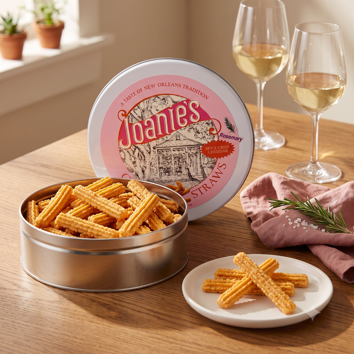 Rosemary Cheese Straws Gift Tin — Cheddar & Rosemary (12 oz)