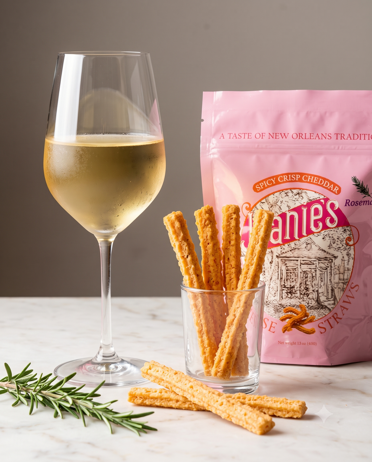 Rosemary Cheese Straws — Cheddar & Rosemary (4 oz Bag)
